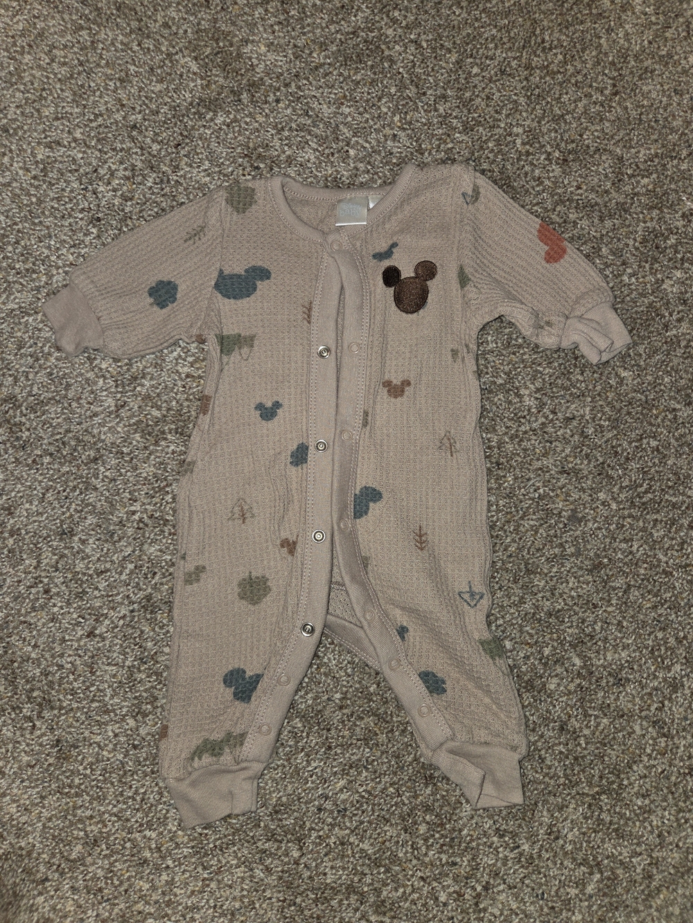 Disney Beige Waffle Knit Footie